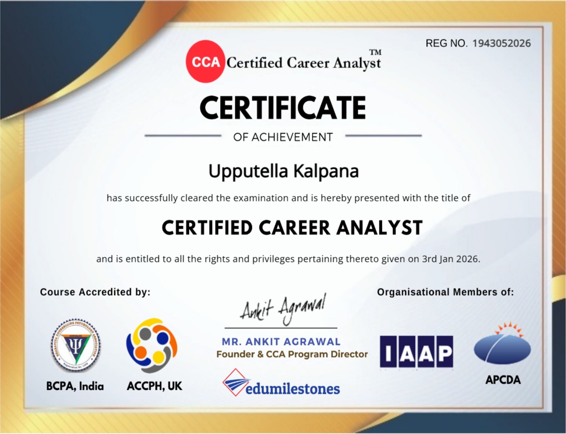 Certified Career Analyst Certificate